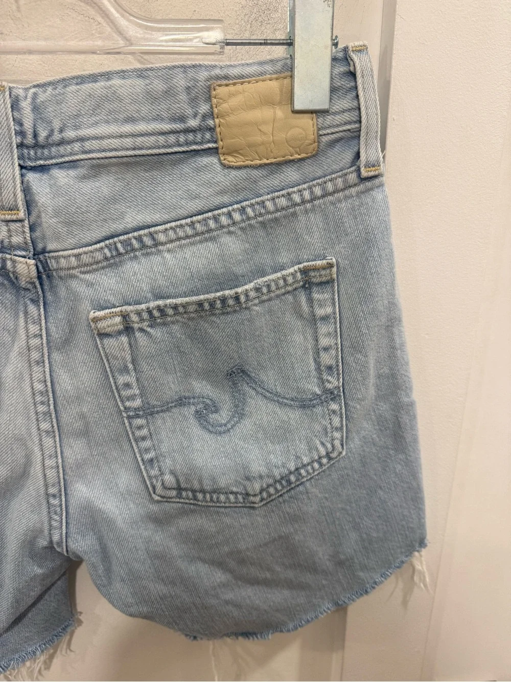 AG Adriano Goldschmied Light Blue Cutoff Denim Shorts
